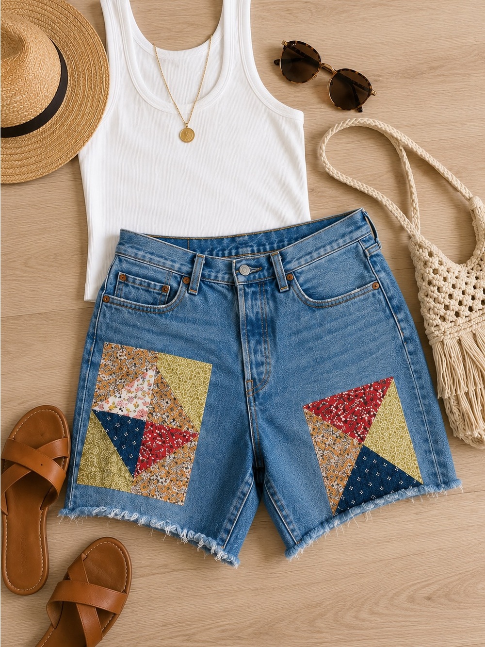 Levi’s 501 Patchwork Denim Shorts